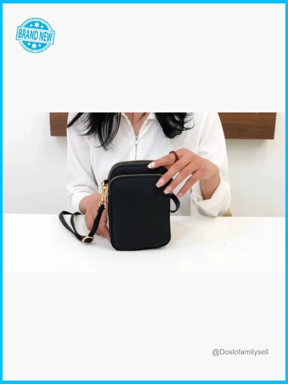 Small Crossbody Bag with Multiple Zipper Pockets Adjustable Strap for Essentials